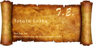 Totola Erika névjegykártya